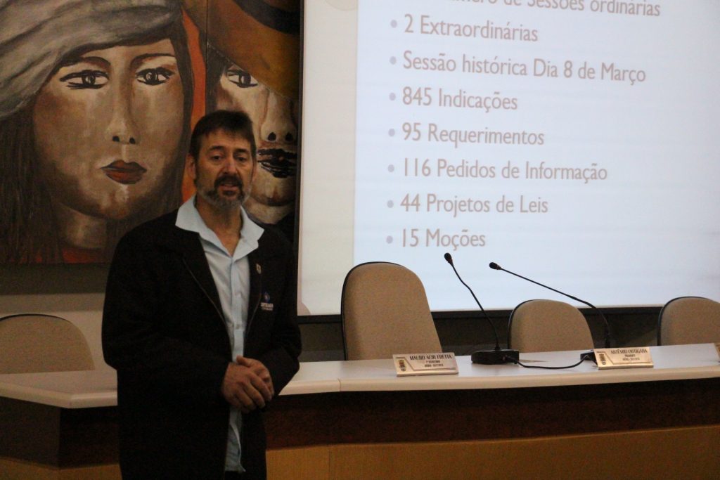 Balanço foi apresentado pelo presidente da Câmara, Artêmio Ortigara. (foto ASCOM/CVC-Concórdia)