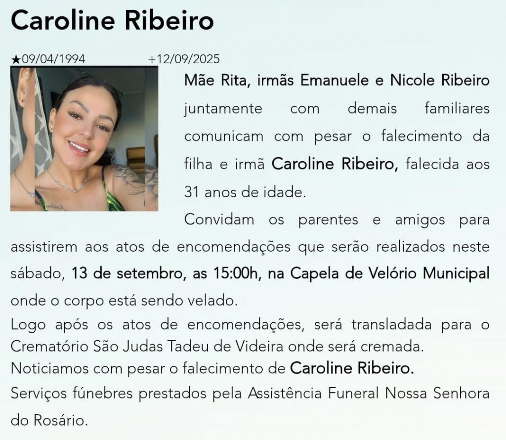Jovem vítima de acidente com moto será sepultada nesse sábado