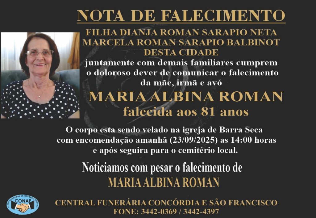 Nota de falecimento