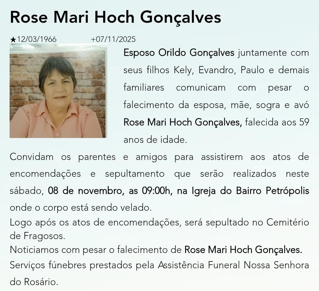Nota de falecimeto 07/11/2025