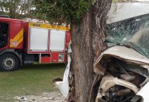 Passageiro é resgatado das ferragens após caminhão colidir contra árvore em Nova Erechim Acidente em Nova Erechim: Passageiro fica preso às ferragens