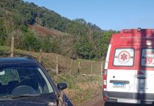 Motorista fica ferido após colisão entre carro e trator no interior de Concórdia